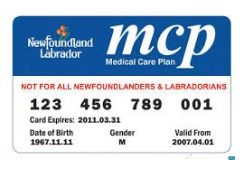 Download Newfoundland and Labrador medical plan card Photoshop template